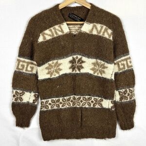 100% Alpaca Wool Women's Pullover Sweater Sz S/M Hand Made in Peru Boho Hippie